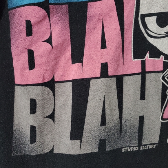 Stupid Factory juniors "Blah Blah Blah" graphic tee. In used condition. - Picture 6 of 15